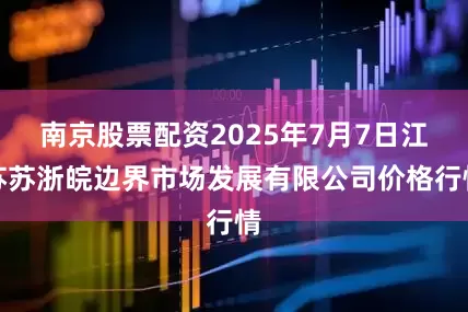 南京股票配资2025年7月7日江苏苏浙皖边界市场发展有限公司价格行情