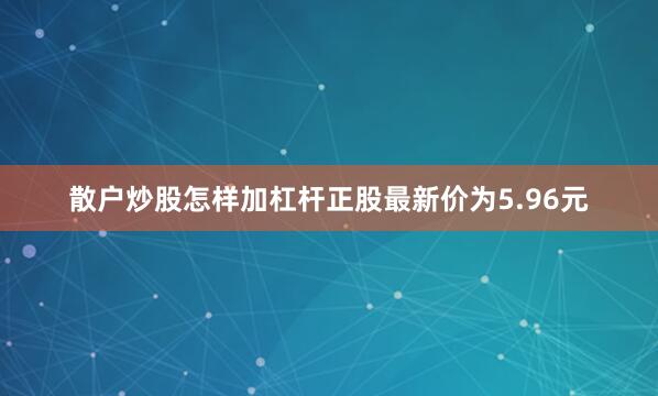 散户炒股怎样加杠杆正股最新价为5.96元
